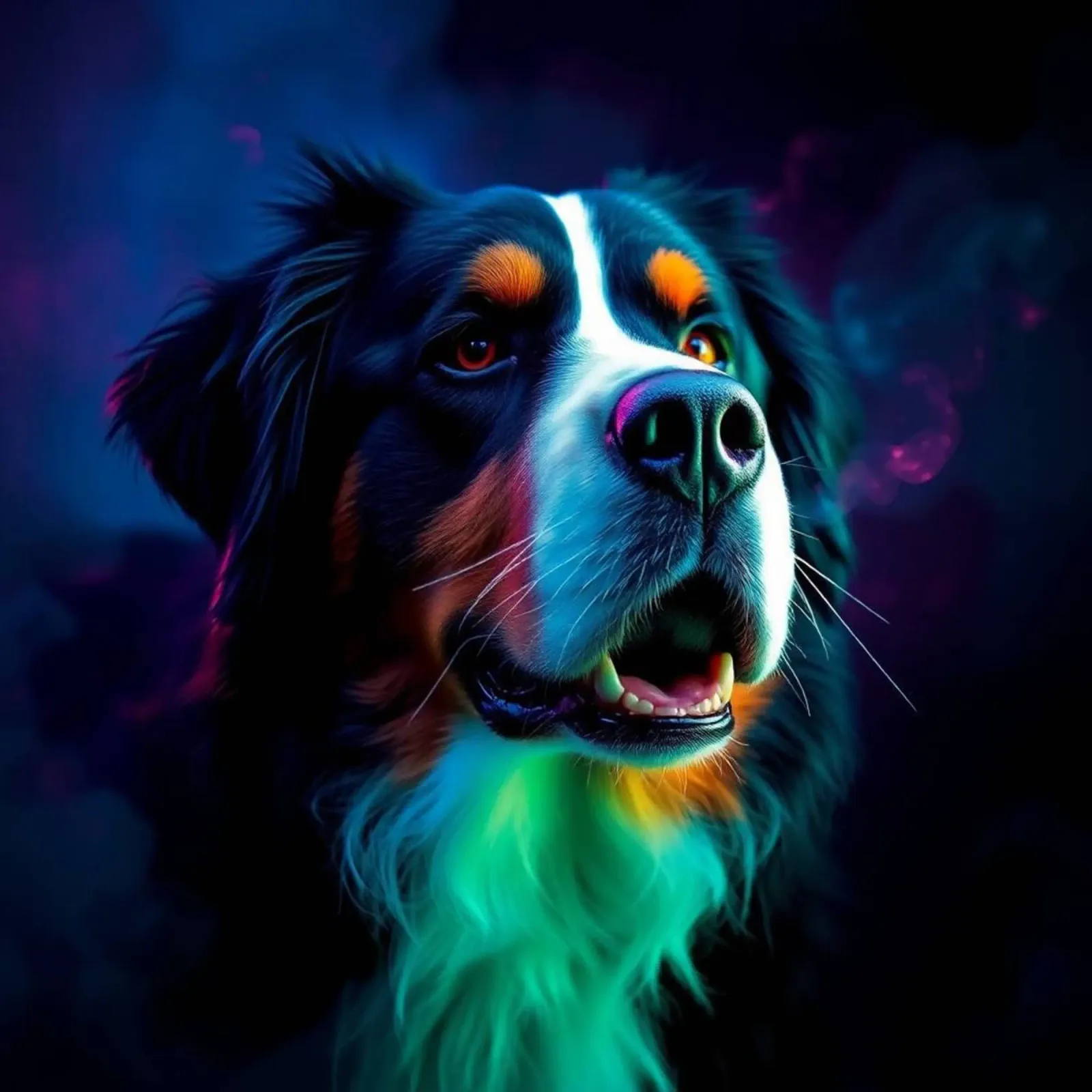 Beautiful Bernese Mountain Dog #61 canvas with Floater frame by Yumis.Beargang.and.Me