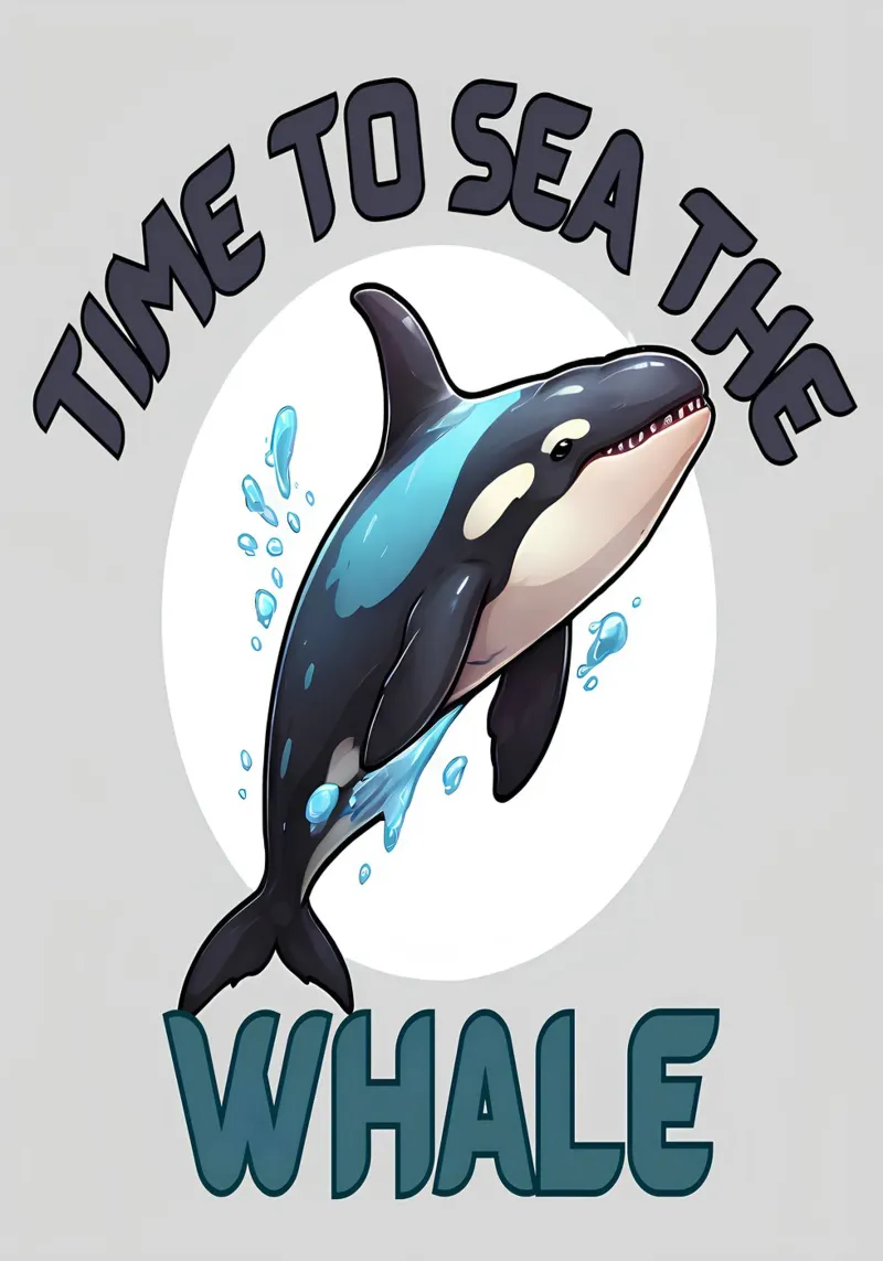 È ora di vedere la balena: Divertente testo di Orca plexiglass da Cold Wild