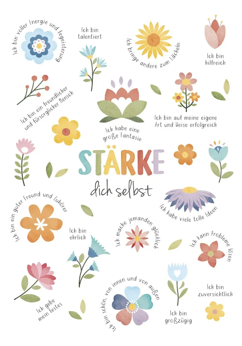 Rafforzare se stessi, Citazione di affermazione positiva, Mindfulness carta hahnemühle da ABC Prints