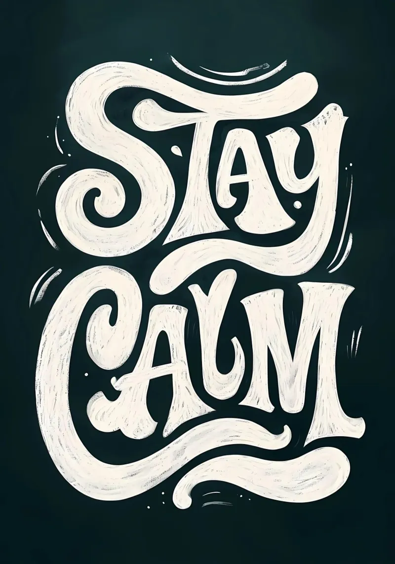 Mantenere la calma pellicola backlit da inspirational quote
