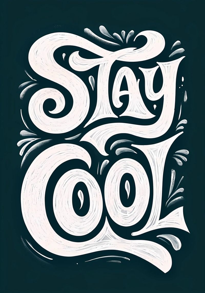 Stay Cool Typography poster by inspirational quote