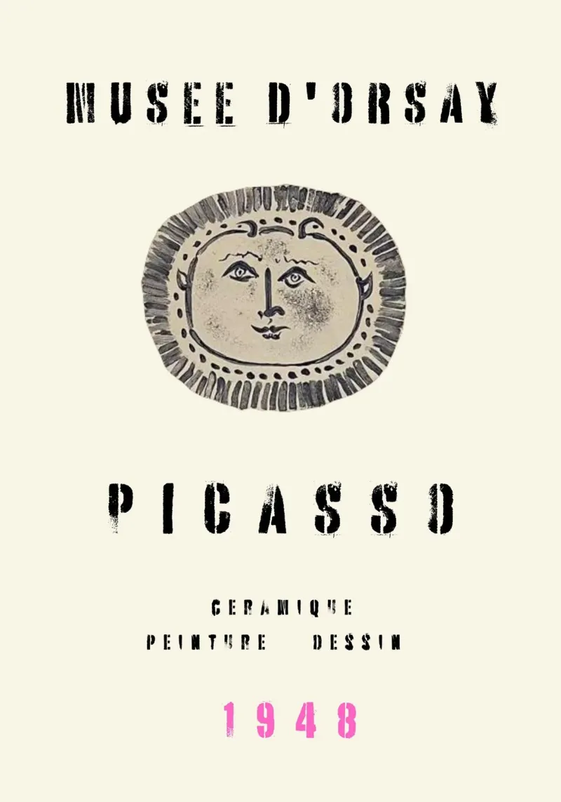 Picasso Musee D'Orsay 1948 Sun Face Exhibition canvas by NorwesClub
