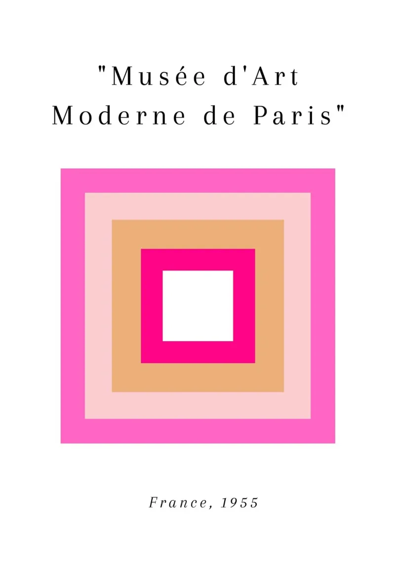 Museo di Parigi 1955 Poster geometrico astratto a quadretti poster da NorwesClub