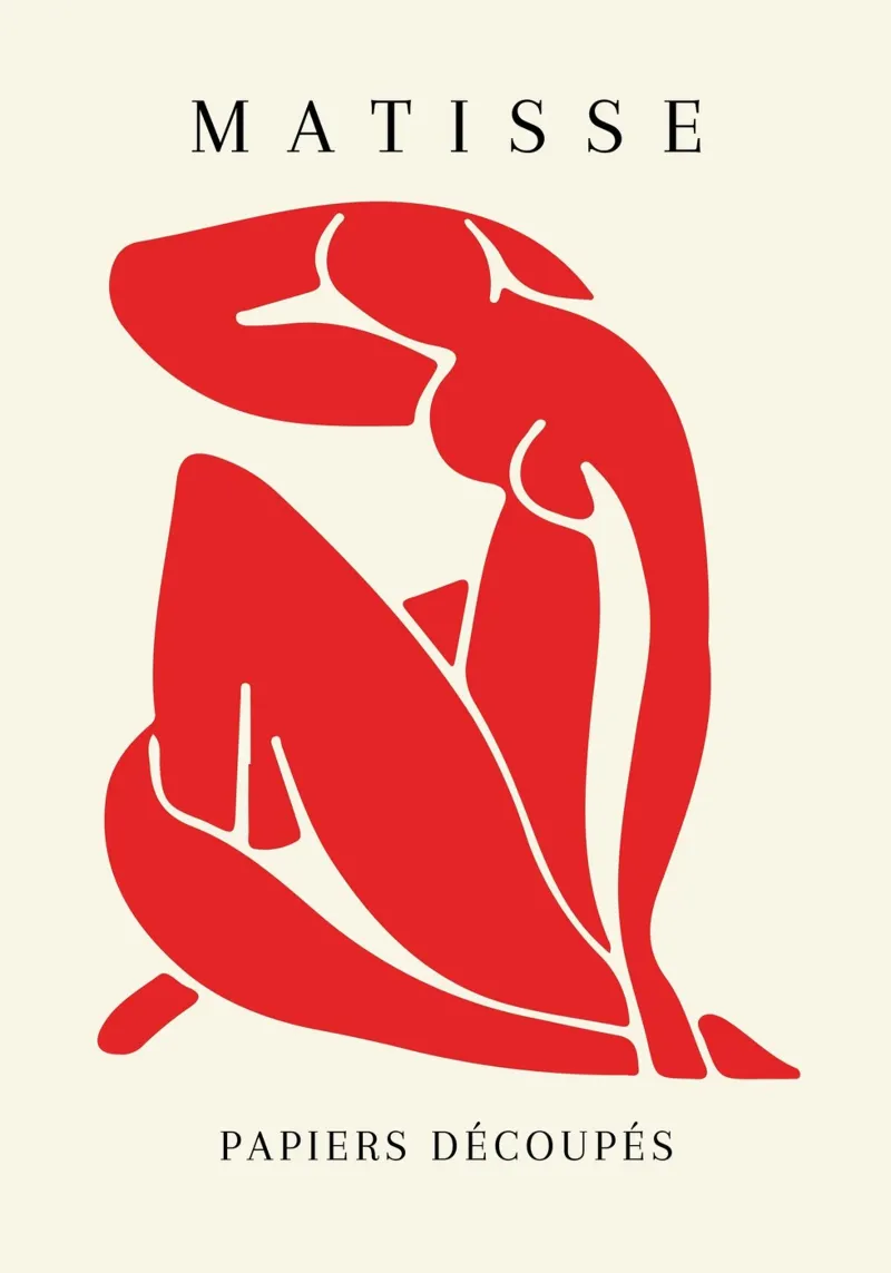 Matisse Rosso Figura nuda ritagliata Papiers Découpés pellicola backlit da NorwesClub