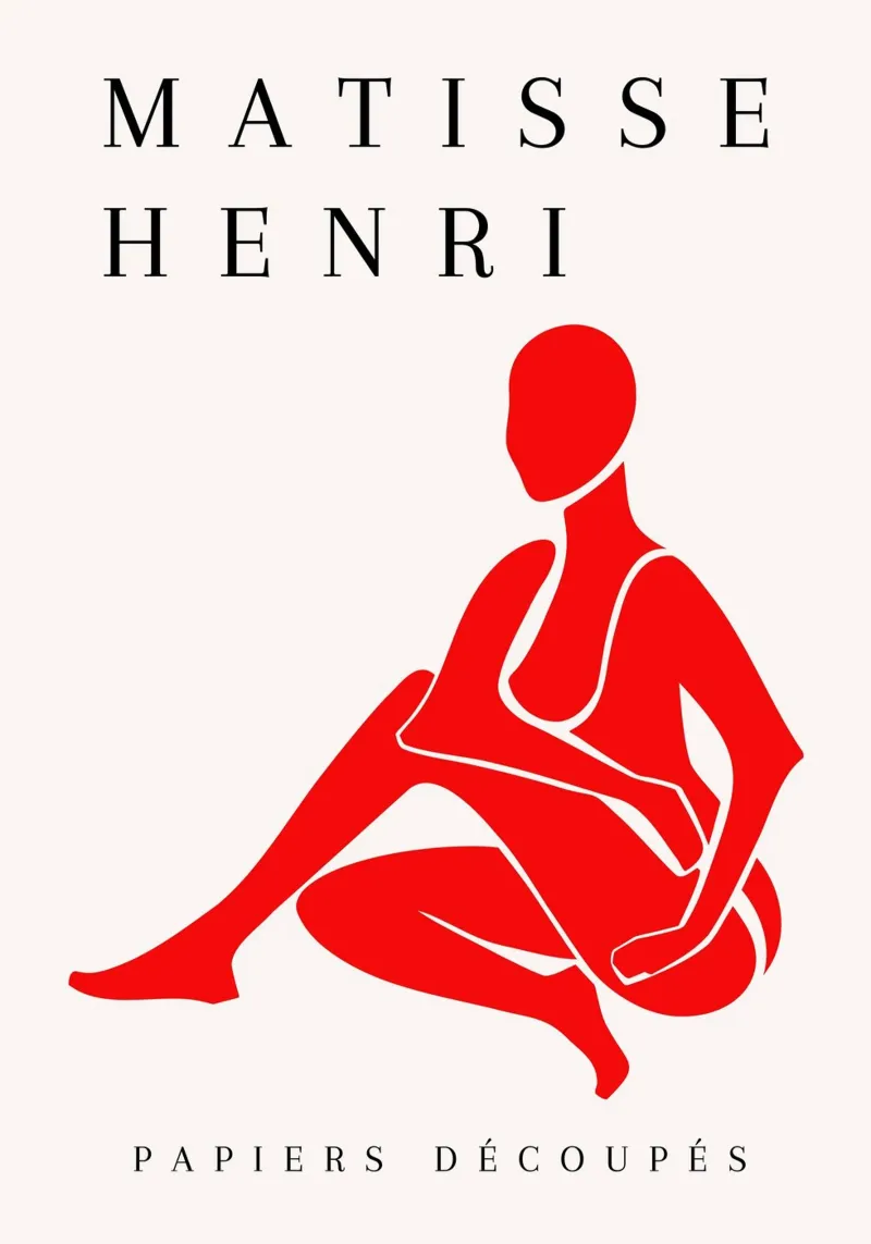 Henri Matisse Poster ritagliato con nudo seduto rosso poster da NorwesClub