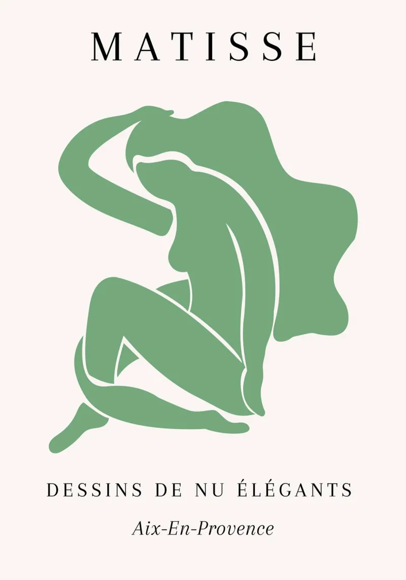 Matisse Elegant Akt Zeichnung Aix-En-Provence Poster Leinwand mit Schattenfugenrahmen von NorwesClub