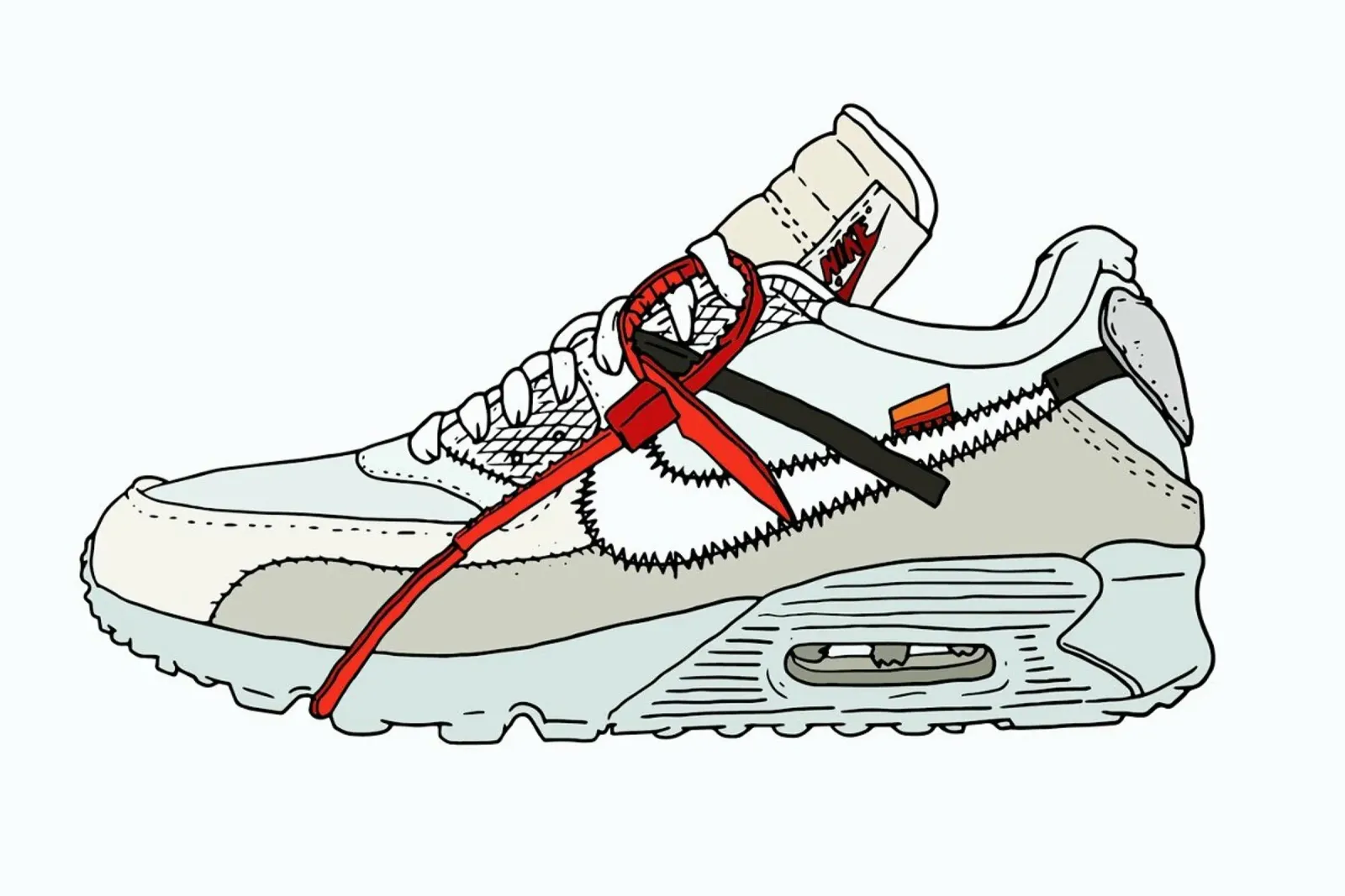 Offwhite Airmax 90 poster met aluminium frame van Nick Cocozza