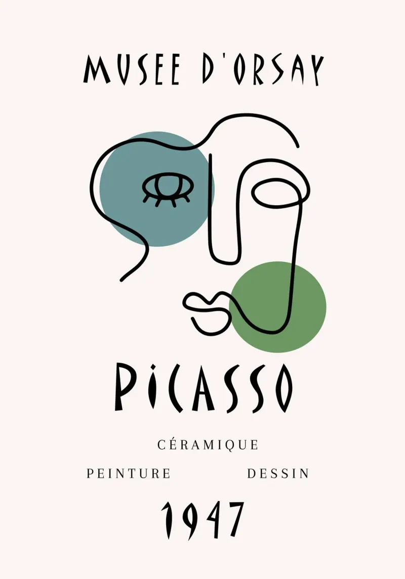 Picasso Musee D'Orsay 1947 Abstract Face Poster canvas by NorwesClub
