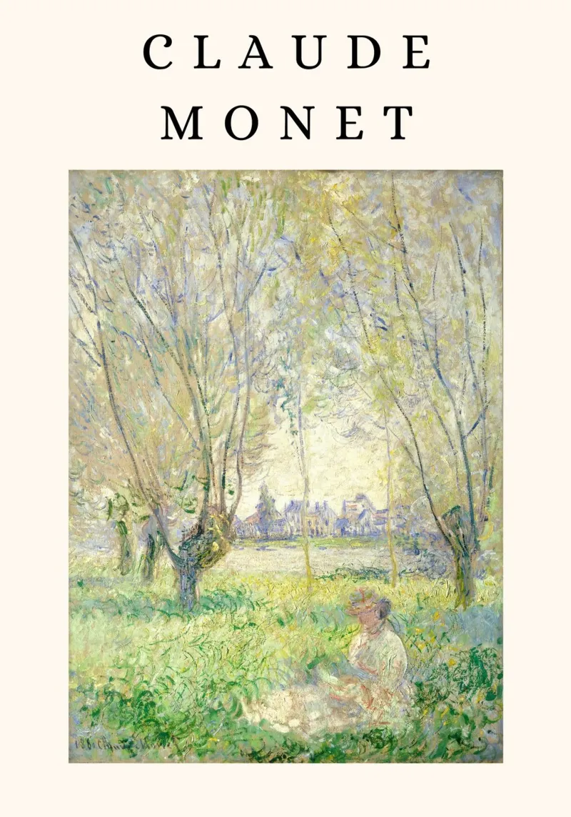 Monet Frau unter den Weiden sitzend Impressionist Hahnemühle von NorwesClub