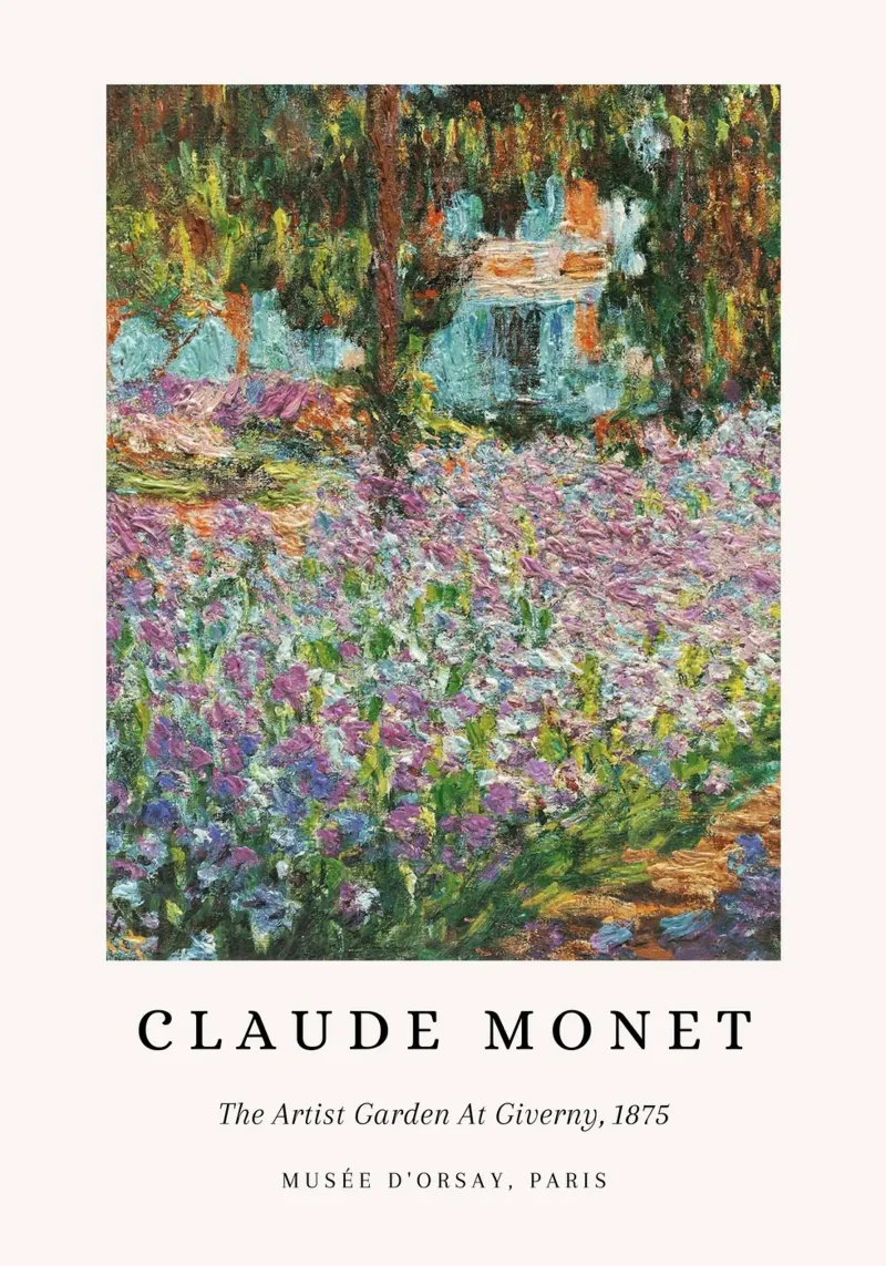 Monet Kunstenaar Tuin in Giverny 1875 Impressionist canvas van NorwesClub