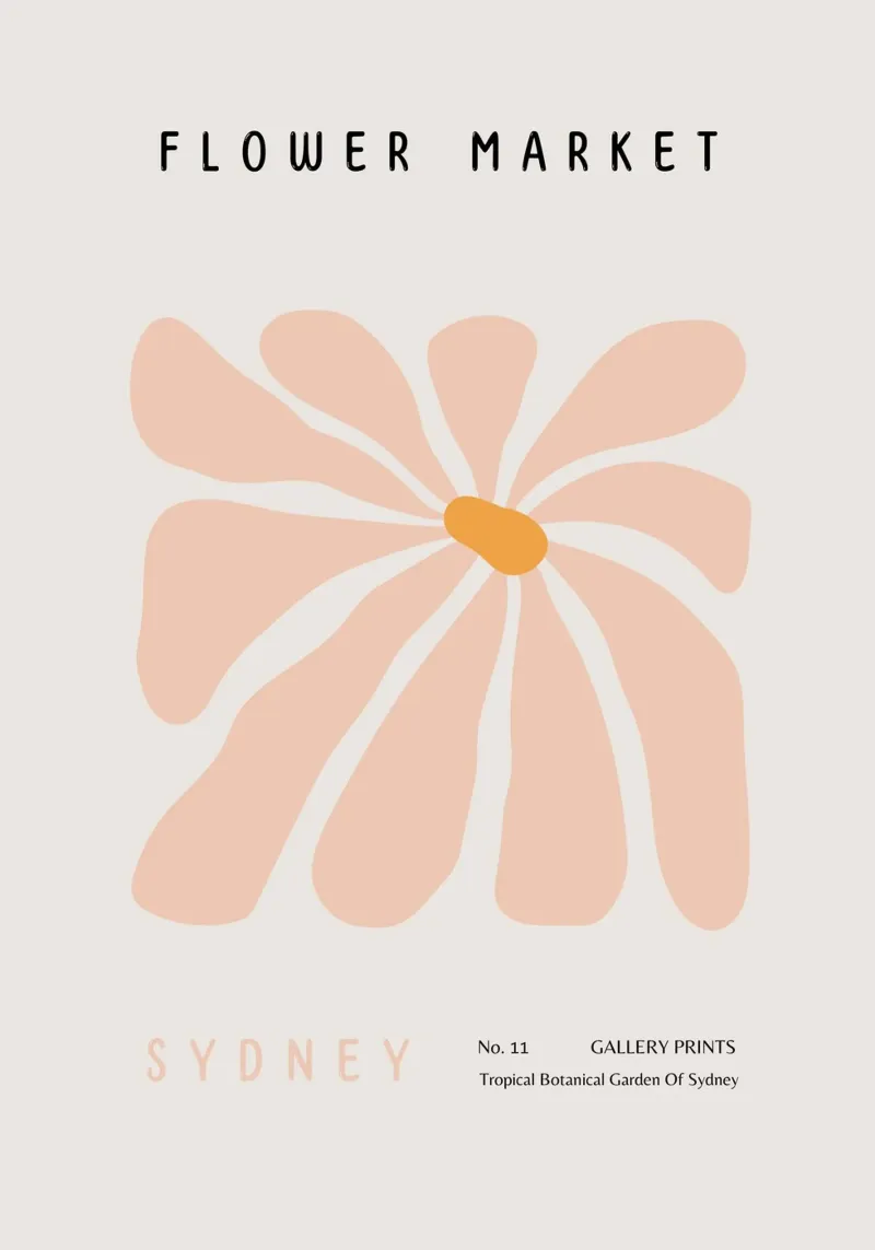 Mercato dei fiori di Sydney Giardino botanico tropicale Arte poster con telaio in legno da NorwesClub