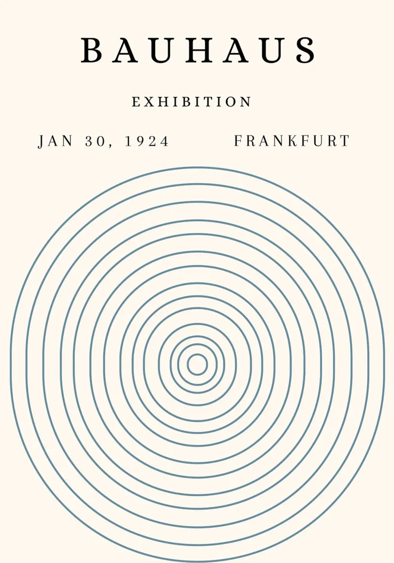 Poster della mostra Bauhaus 1924 Cerchi concentrici pellicola backlit da NorwesClub
