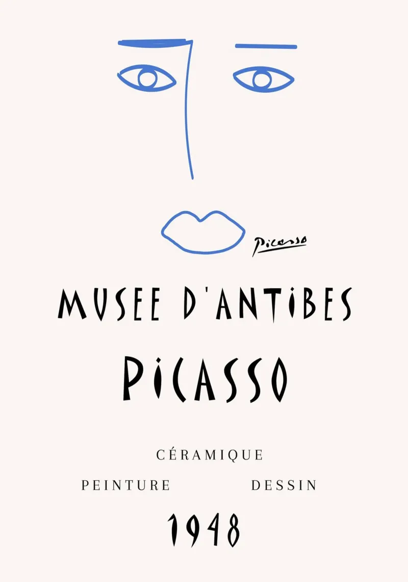 Picasso Musee D'Antibes 1948 Volto astratto Poster pellicola backlit da NorwesClub