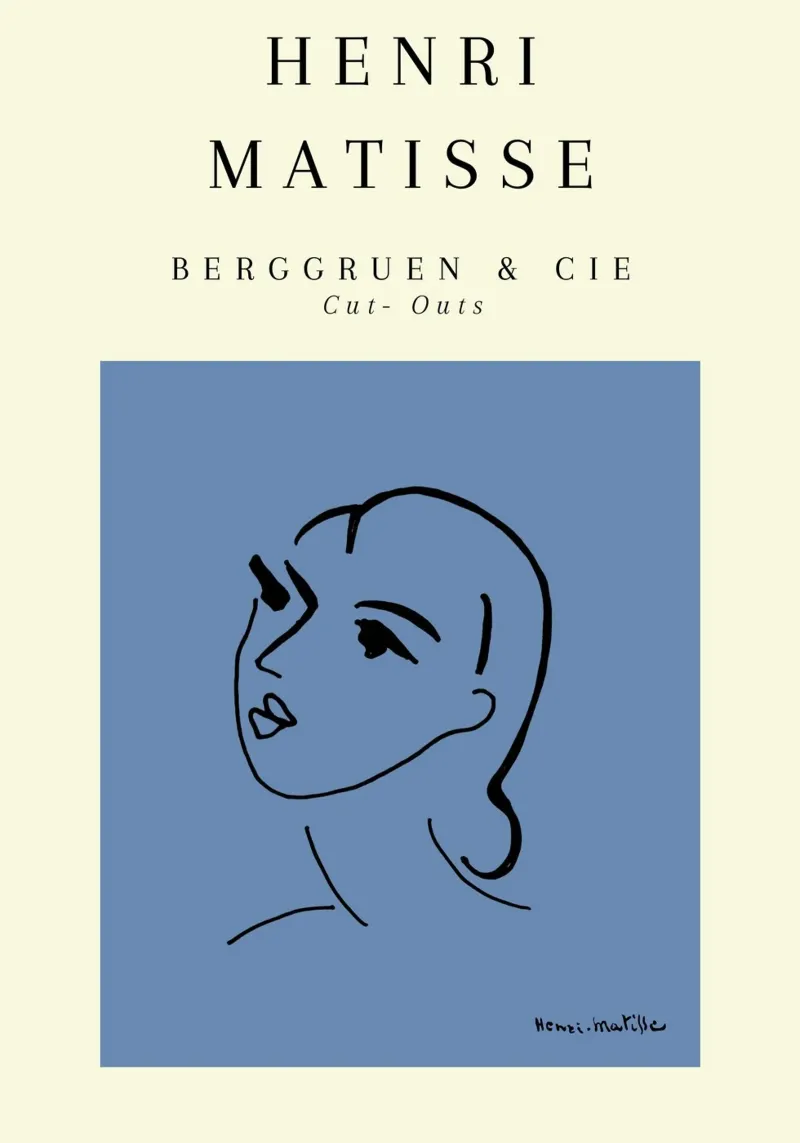 Matisse Blue Abstract Face Line Art Berggruen pellicola backlit da NorwesClub
