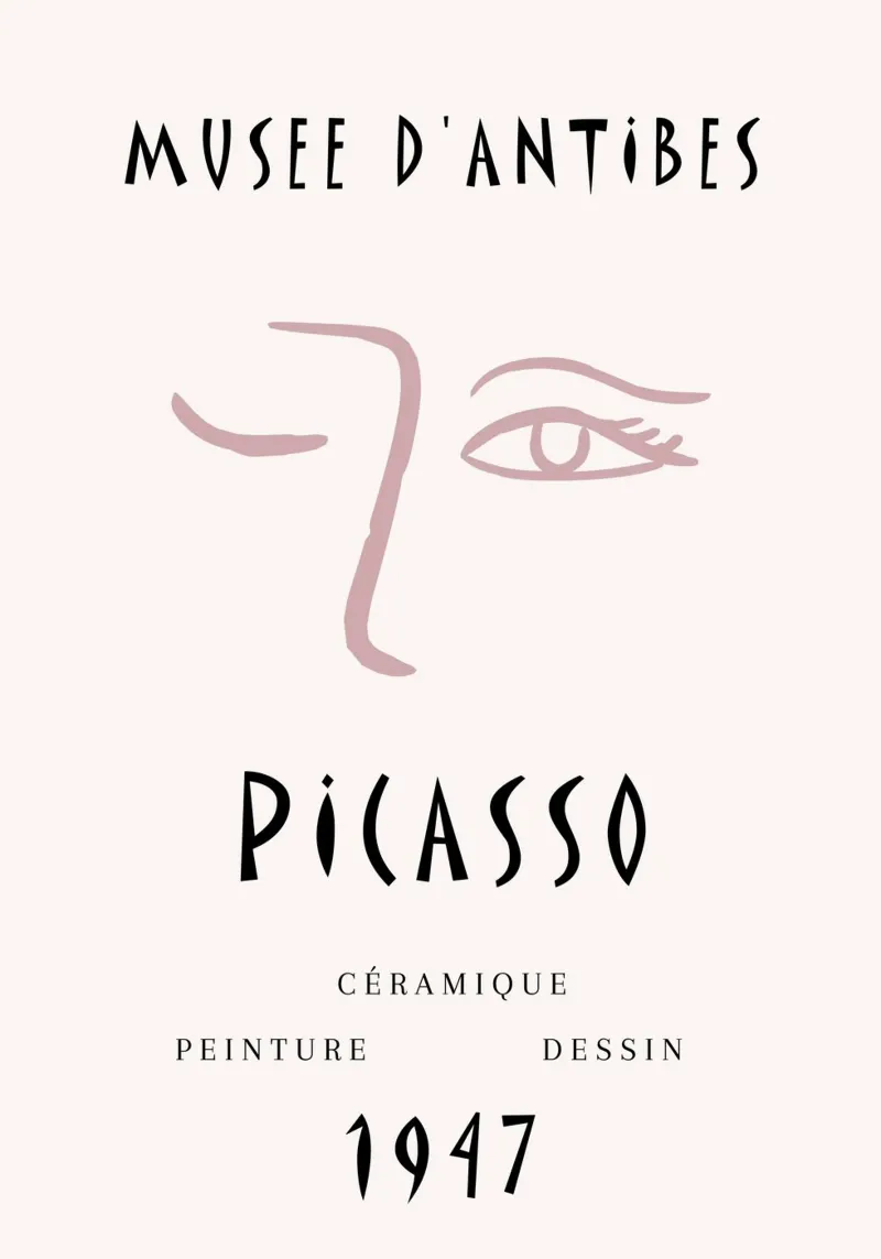 Picasso Musee D'Antibes 1947 Pink Face Poster poster da NorwesClub