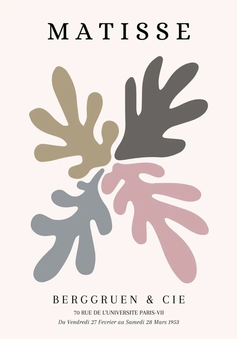 Matisse 1953 Forme organiche ritagliate Toni della terra pellicola backlit da NorwesClub