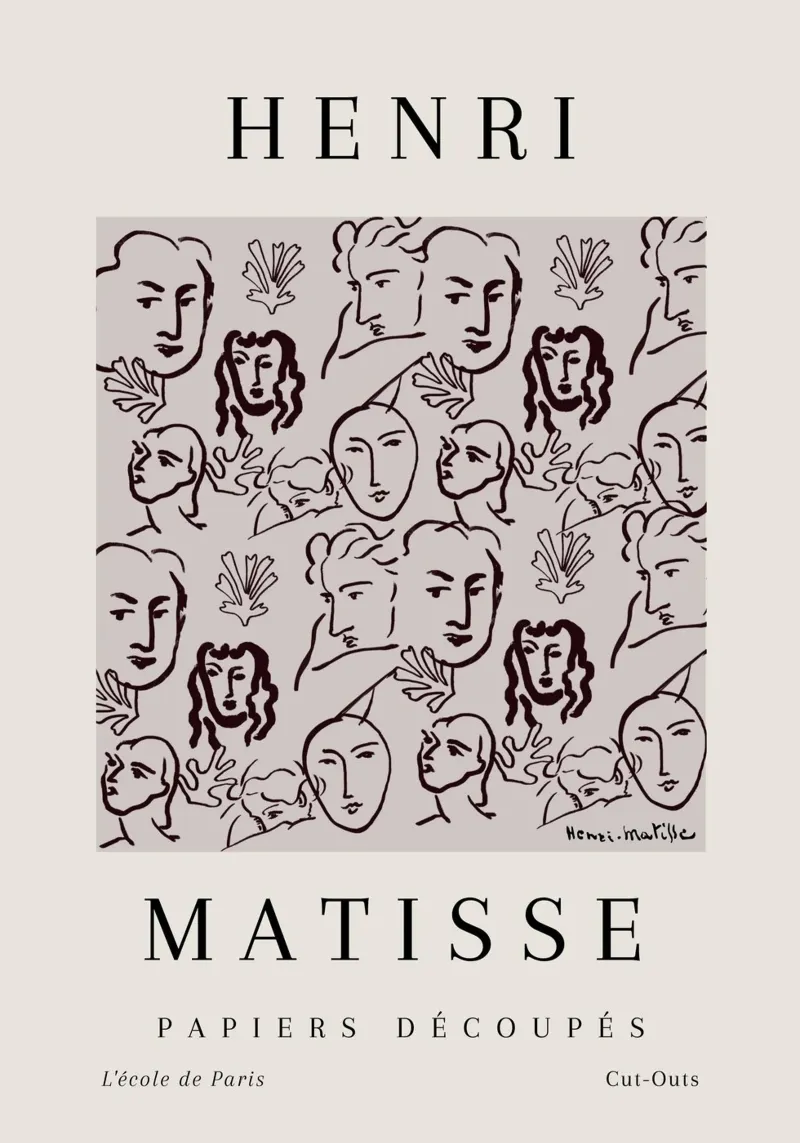 Henri Matisse Abstract Faces Botanical Pattern canvas by NorwesClub