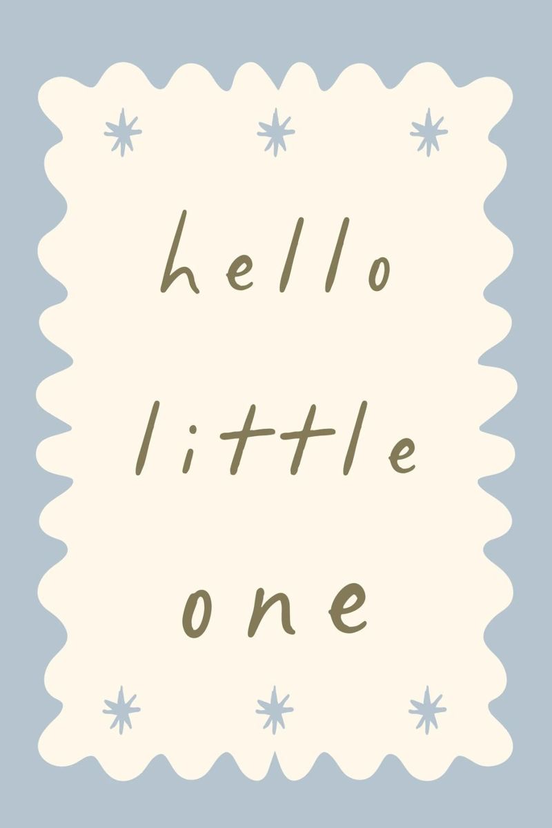 Hello Little One, Impression minimaliste pour la chambre d'enfant, Art pour la salle de jeux alu dibond de SunshinePrints