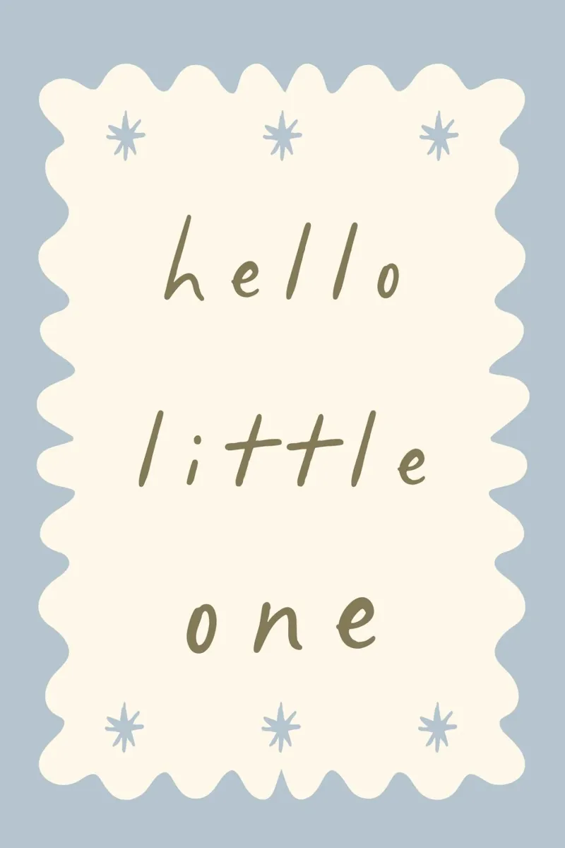 Hello Little One, Minimalist Print for Nursery, Playroom Art canvas by SunshinePrints