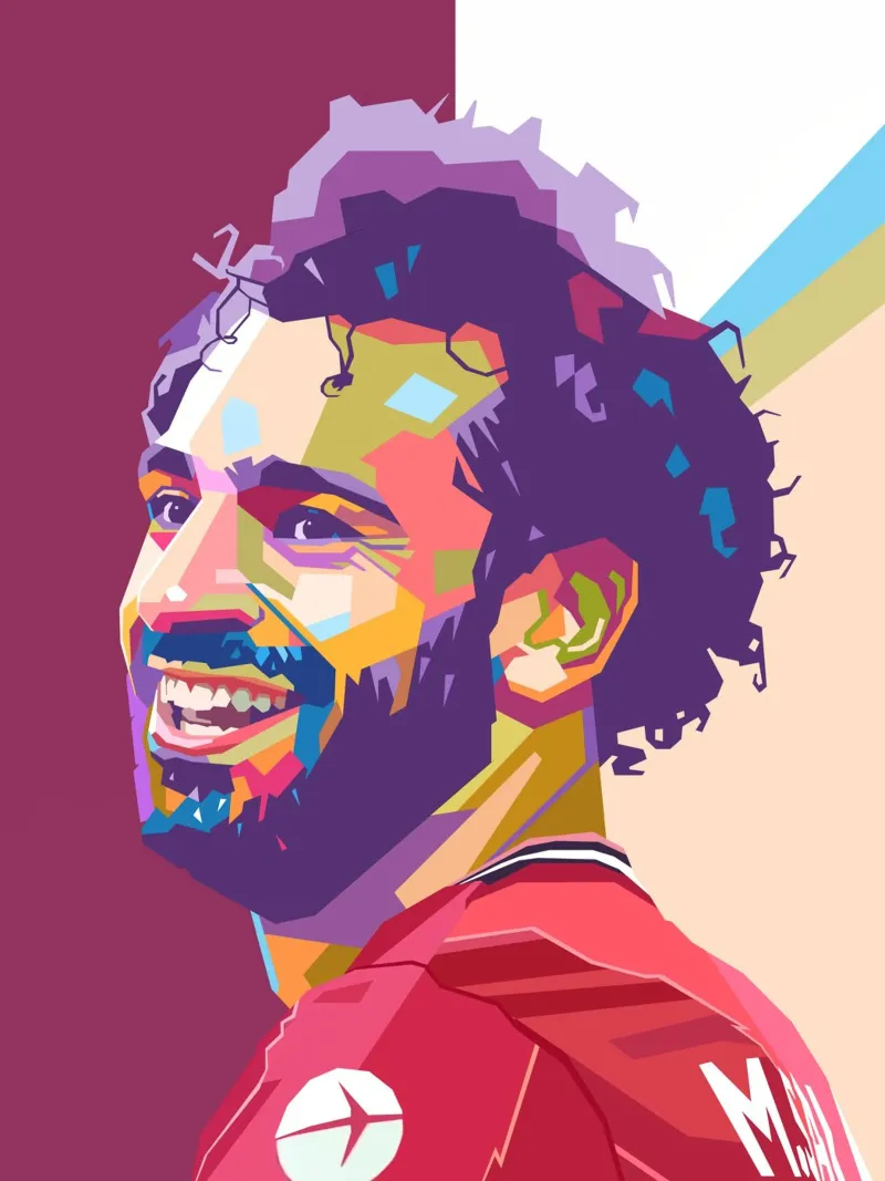Mohamed Salah giocatore di calcio iconico pellicola backlit da Hantamrata