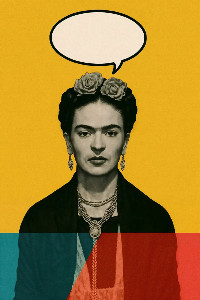 Frida Speaks CMYK poster con telaio in plastica da CNTRL