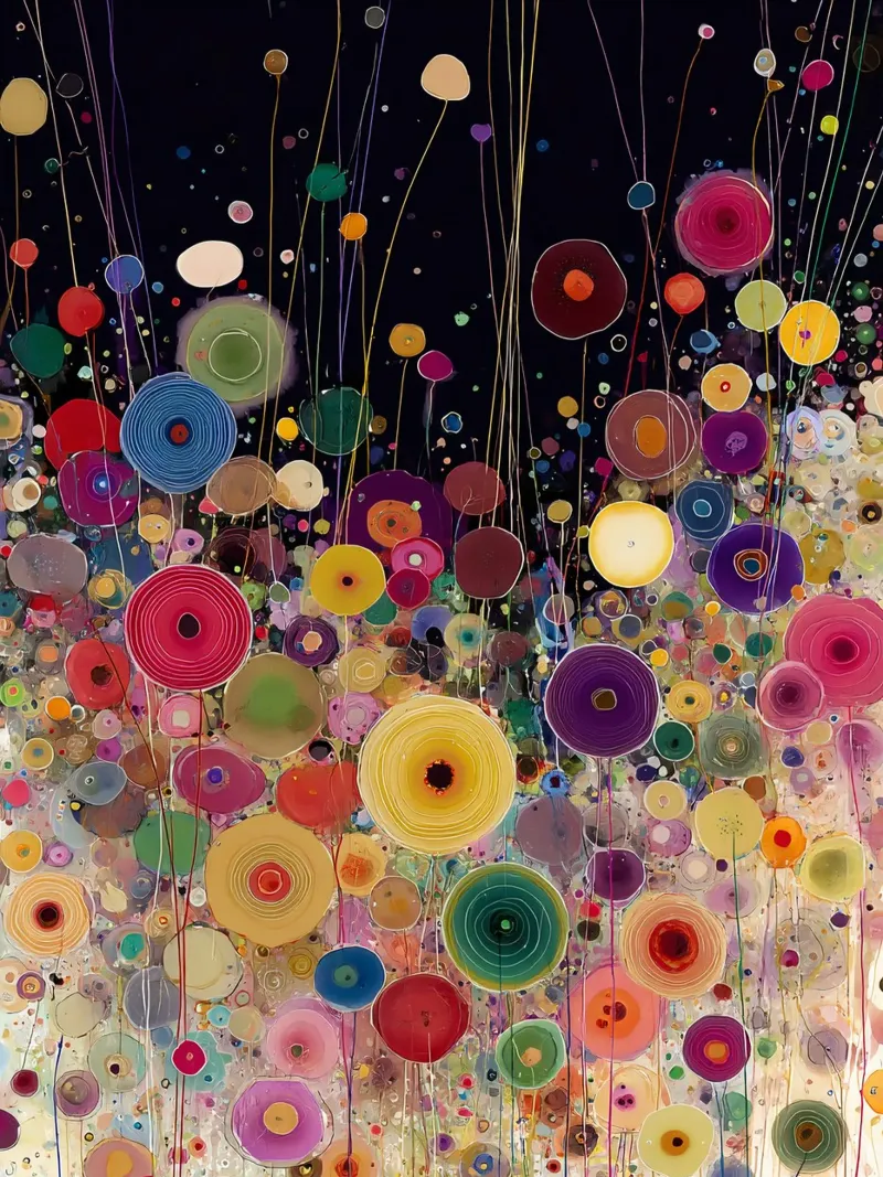Flowers Abstract B, style Gustav Klimt pellicola backlit da Mateo
