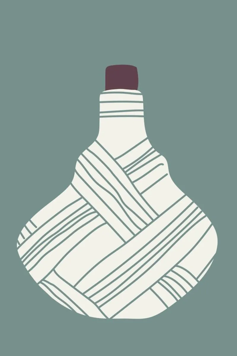 Kitchen Poetry  Bottle 1 Poster mit Aluminium Rahmen von Christina Heitmann