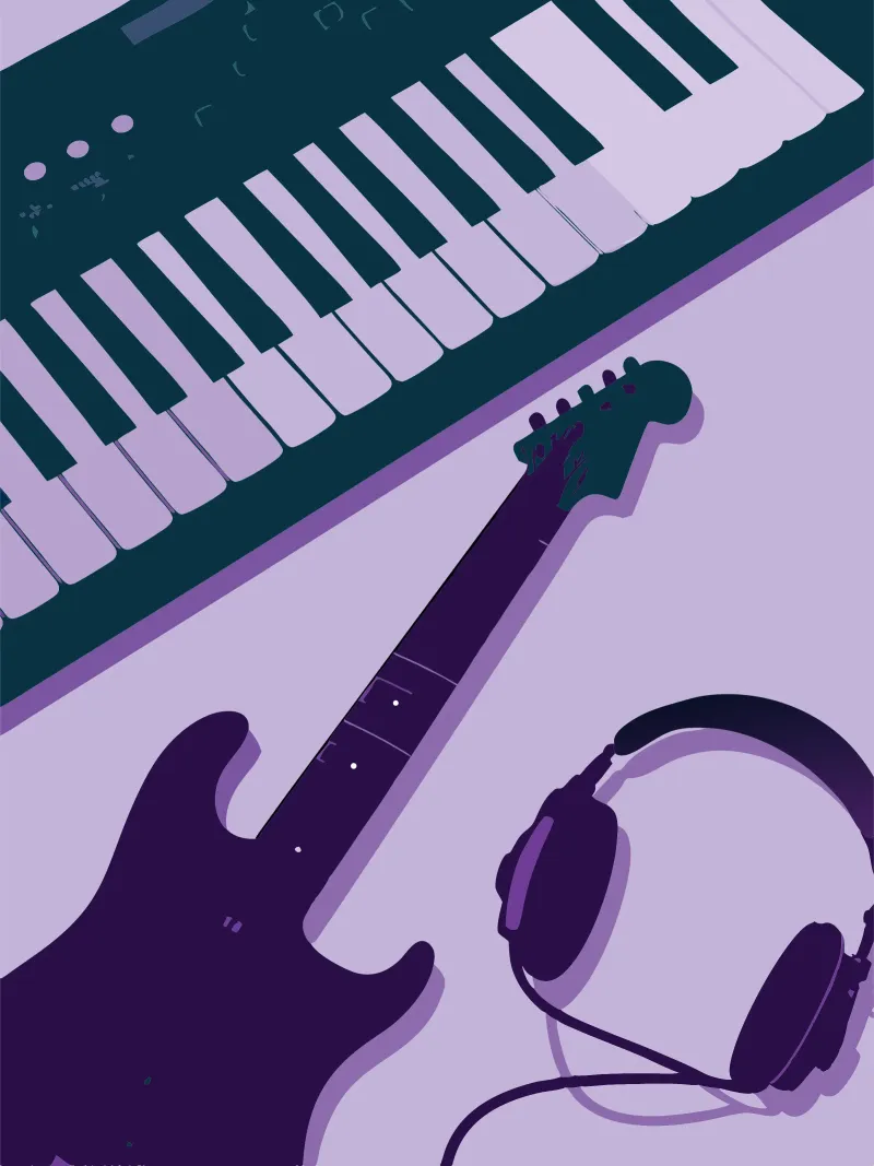 Musical Instruments Guitar and Piano pellicola backlit da MUSIC EDITION