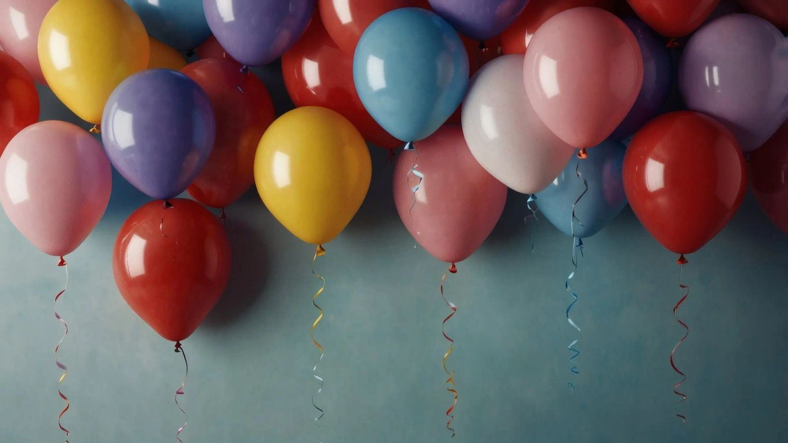 Bunte Luftballons schaffen eine festliche Atmosphäre Poster von DesignDoodle