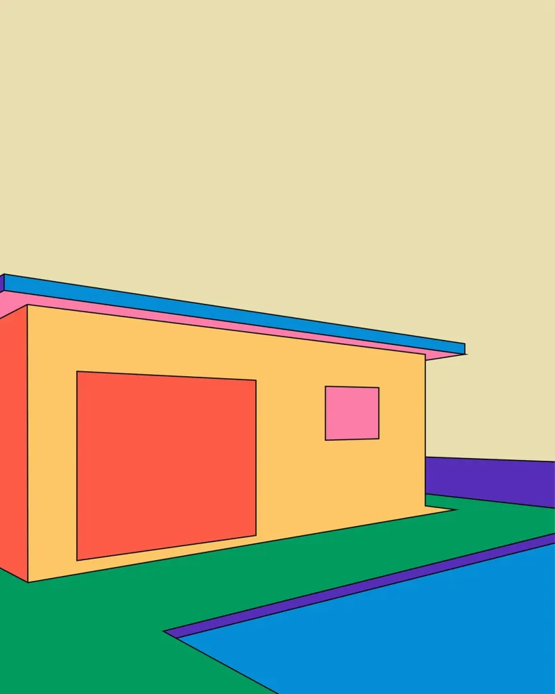 House Retro Building pellicola backlit da galihstudio