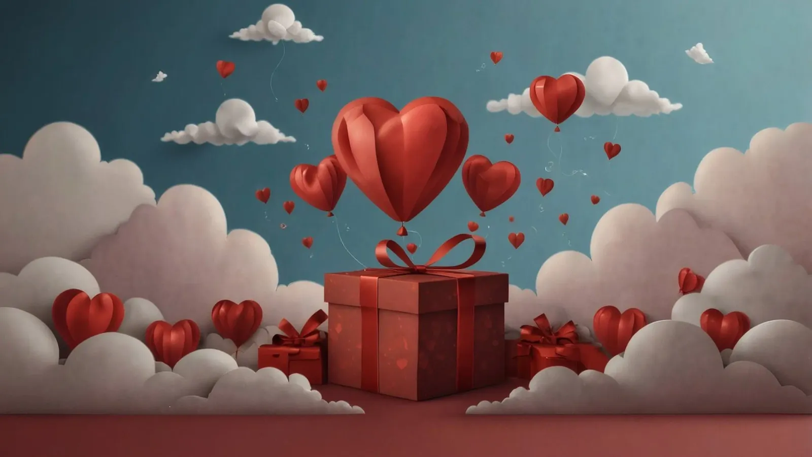 Festeggiamento di San Valentino con palloncini a forma di cuore pellicola backlit da DesignDoodle