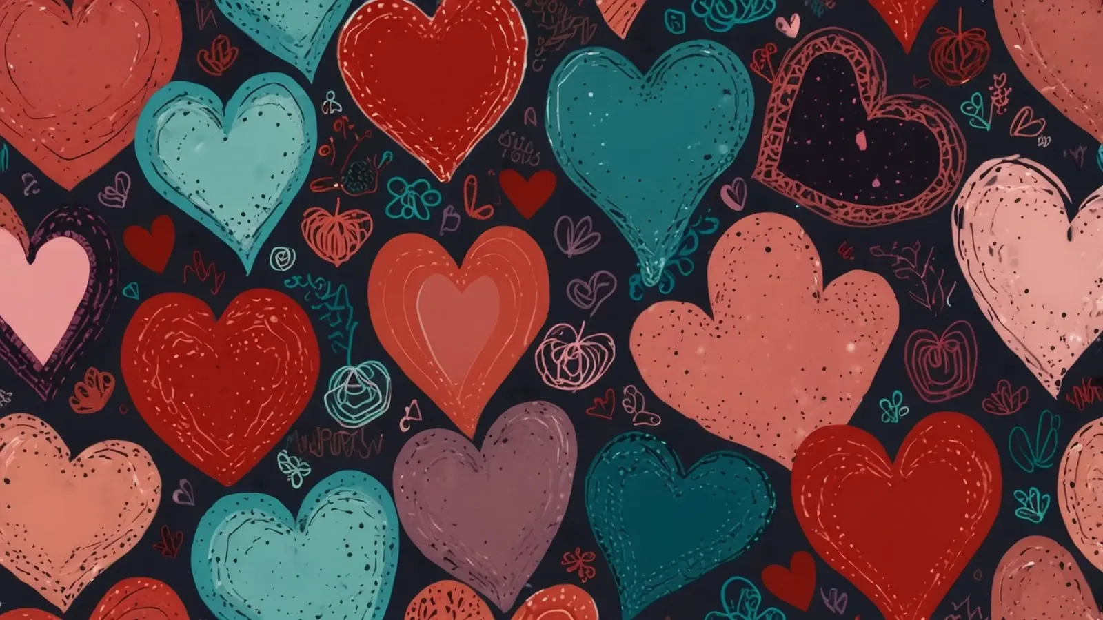Colorful heart patterns create a festive atmosphere canvas by DesignDoodle