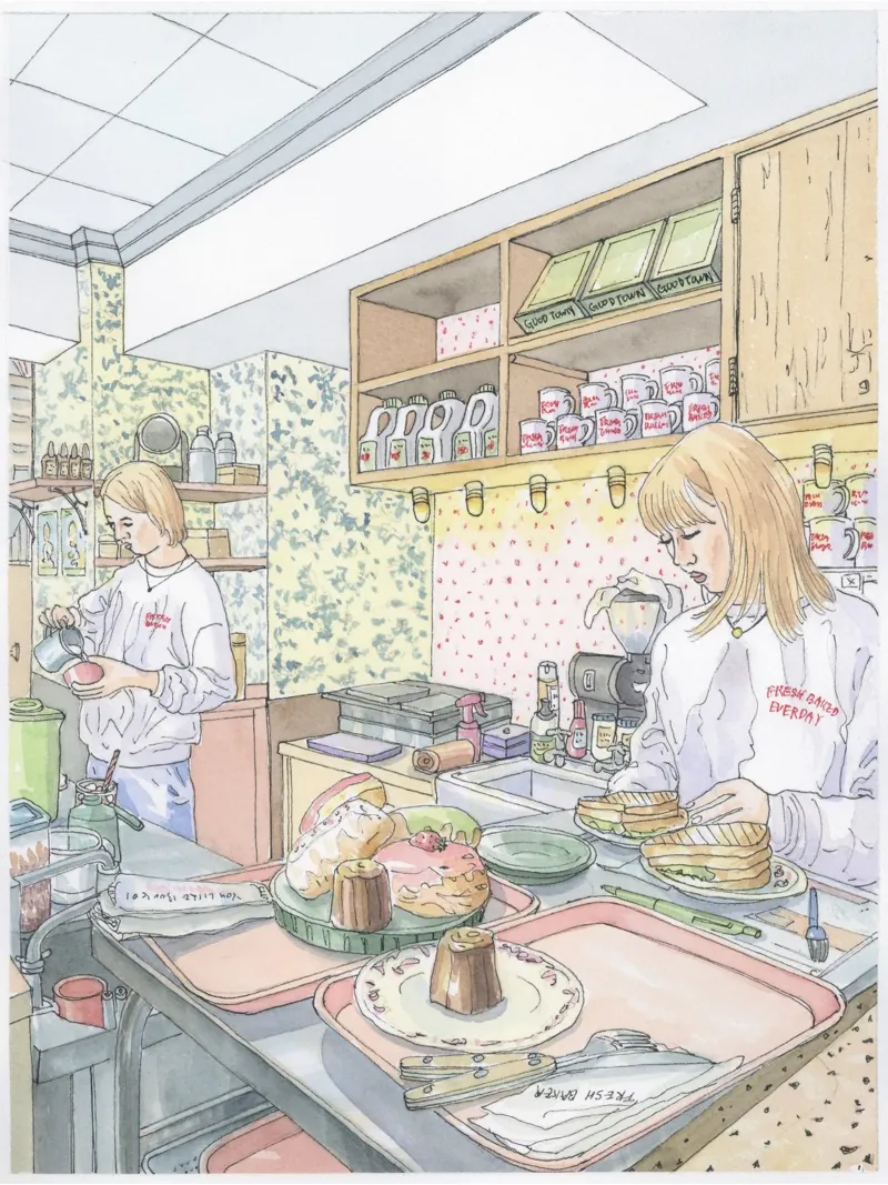 Cafe in Tokyo poster da Ellen Garden