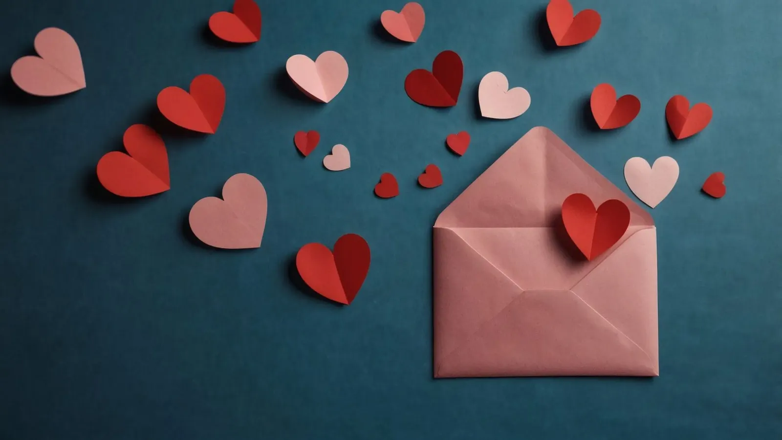 heart shapes and an envelope on a textured background canvas by DesignDoodle