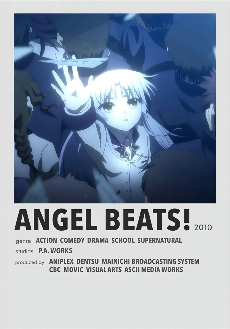ANGEL BEATS! 2010 poster con telaio in legno da Totoya