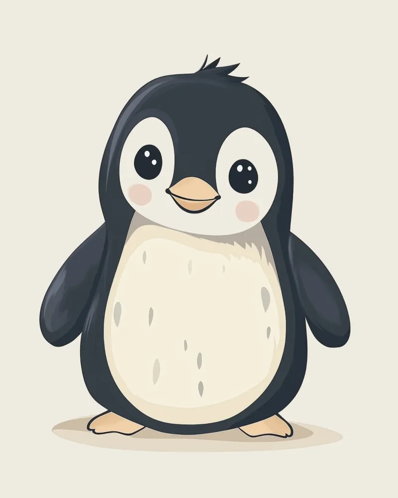Pinguino stravagante tela con Cornice a cassetta da Happy Littles