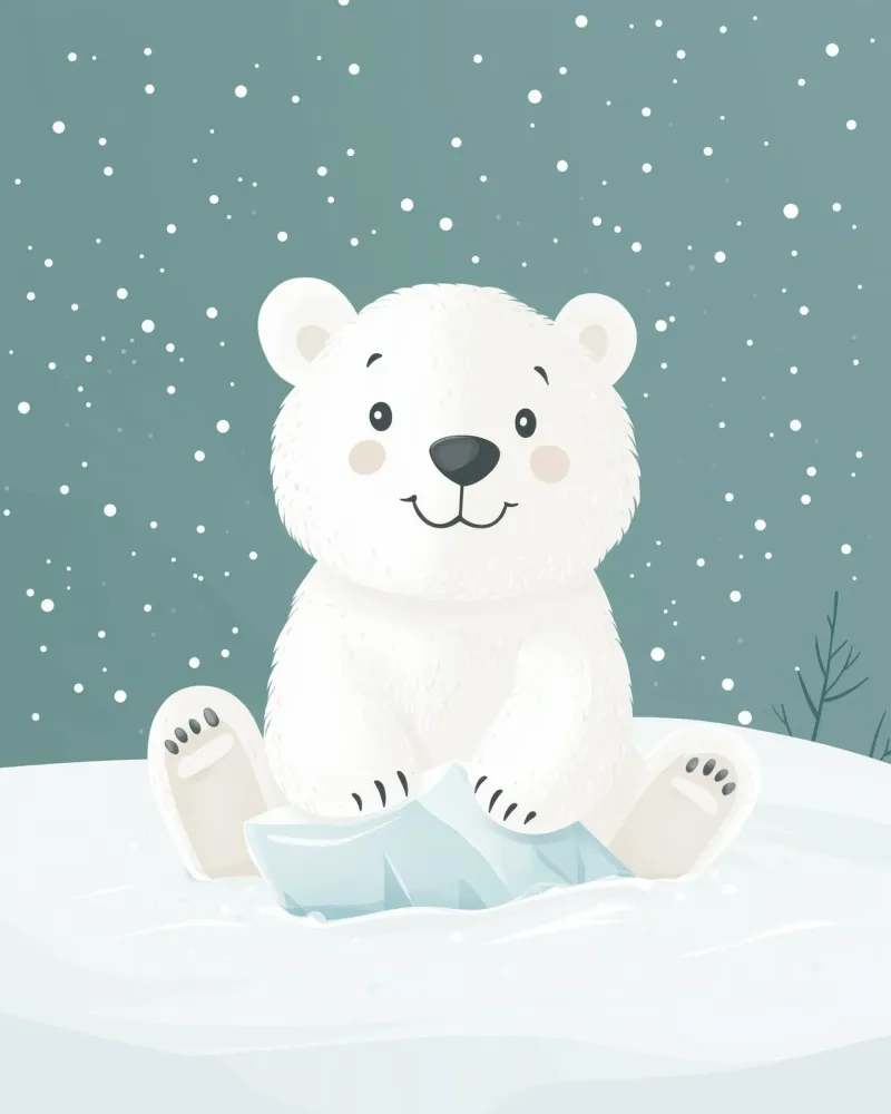 Orso polare stravagante carta hahnemühle da Happy Littles