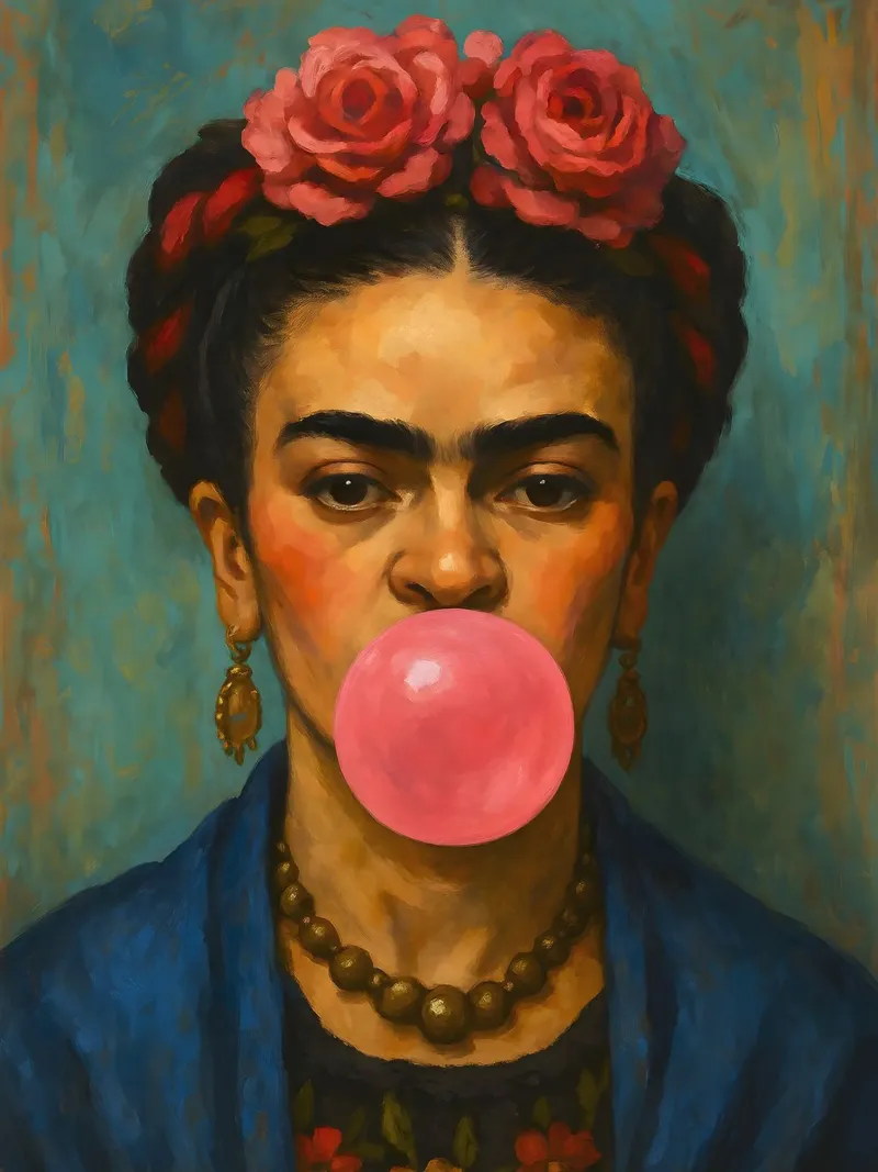 Gomma da masticare Frida Kahlo pellicola backlit da ARTOMATIC