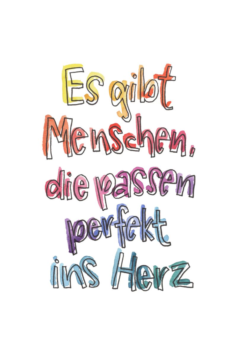Perfekt ins Herz Regenbogen Poster von Brushmeetspaper