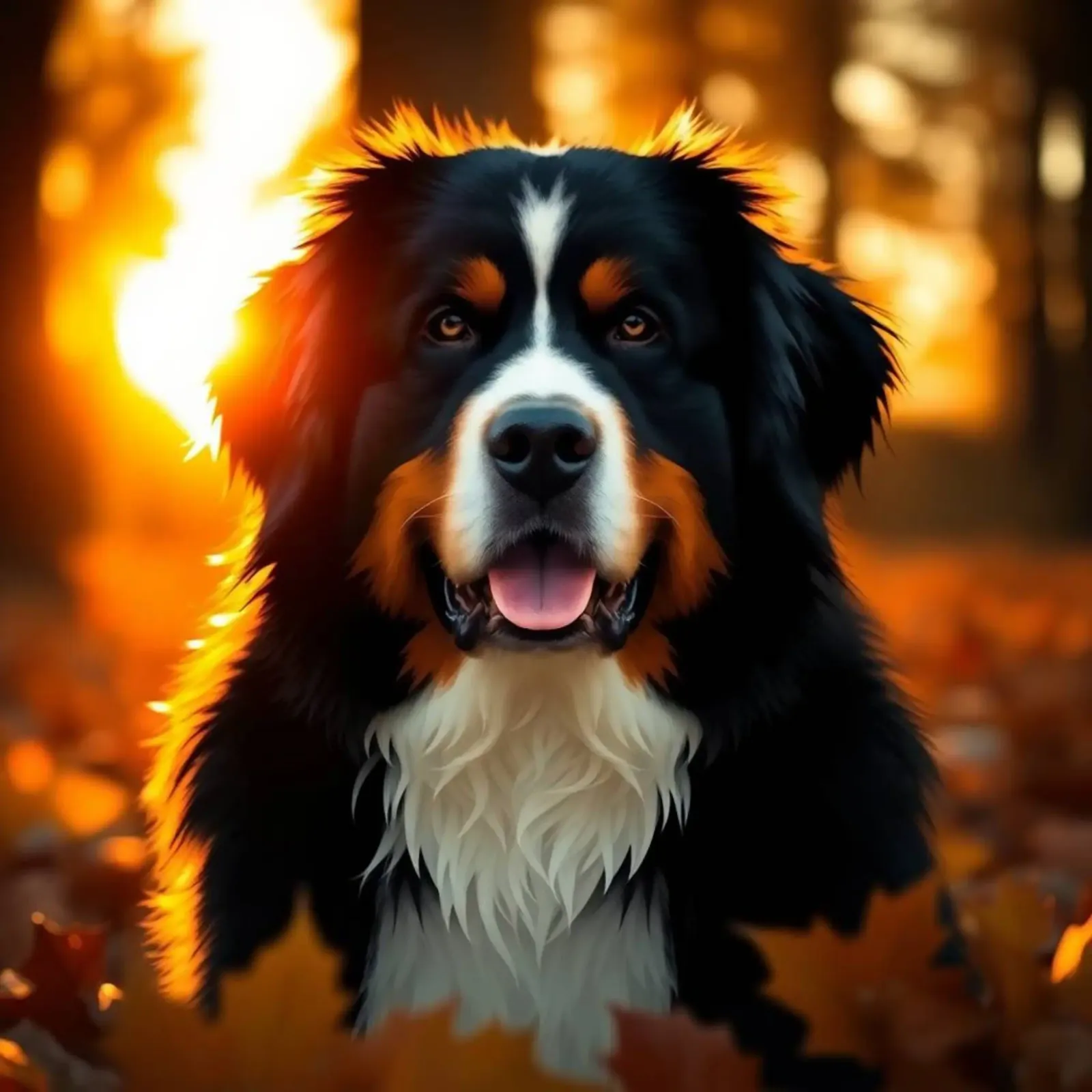 Beautiful Bernese Mountain Dog #94 canvas with Floater frame by Yumis.Beargang.and.Me