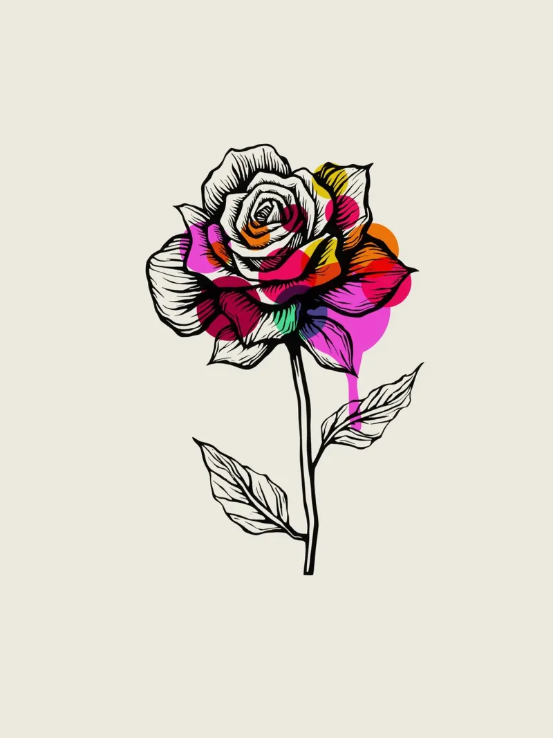 Ink & Petals: The Abstract Rose plexiglass da Indigo Rain