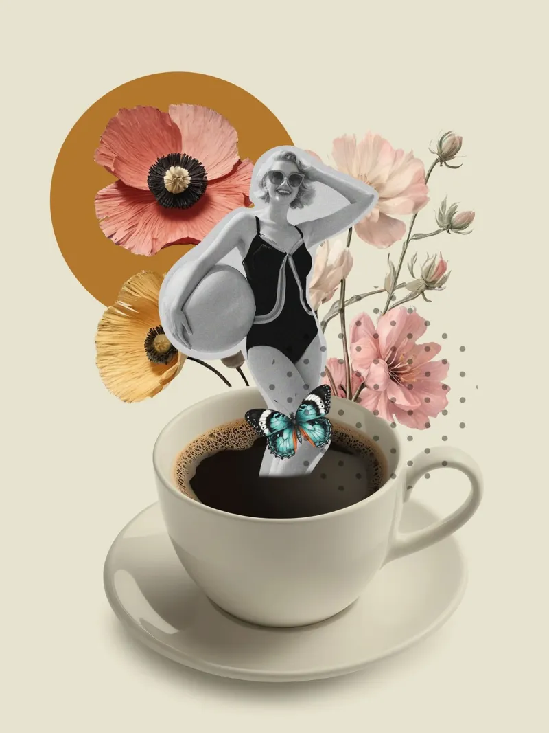 The Swimmer in My Cup pellicola backlit da Indigo Rain