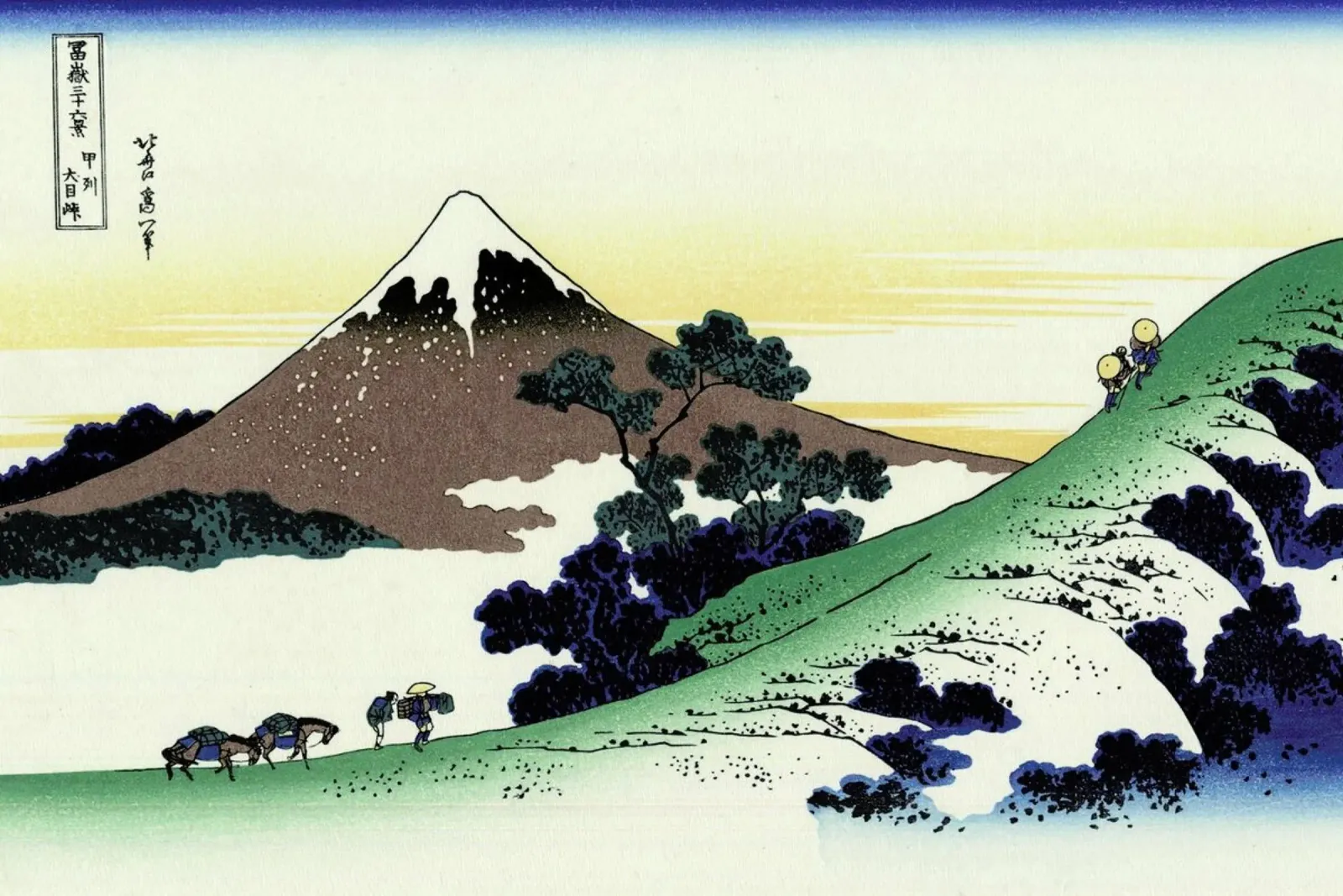 Hokusai - Inume Pass in Kai Province pellicola backlit da ARTOTHEK