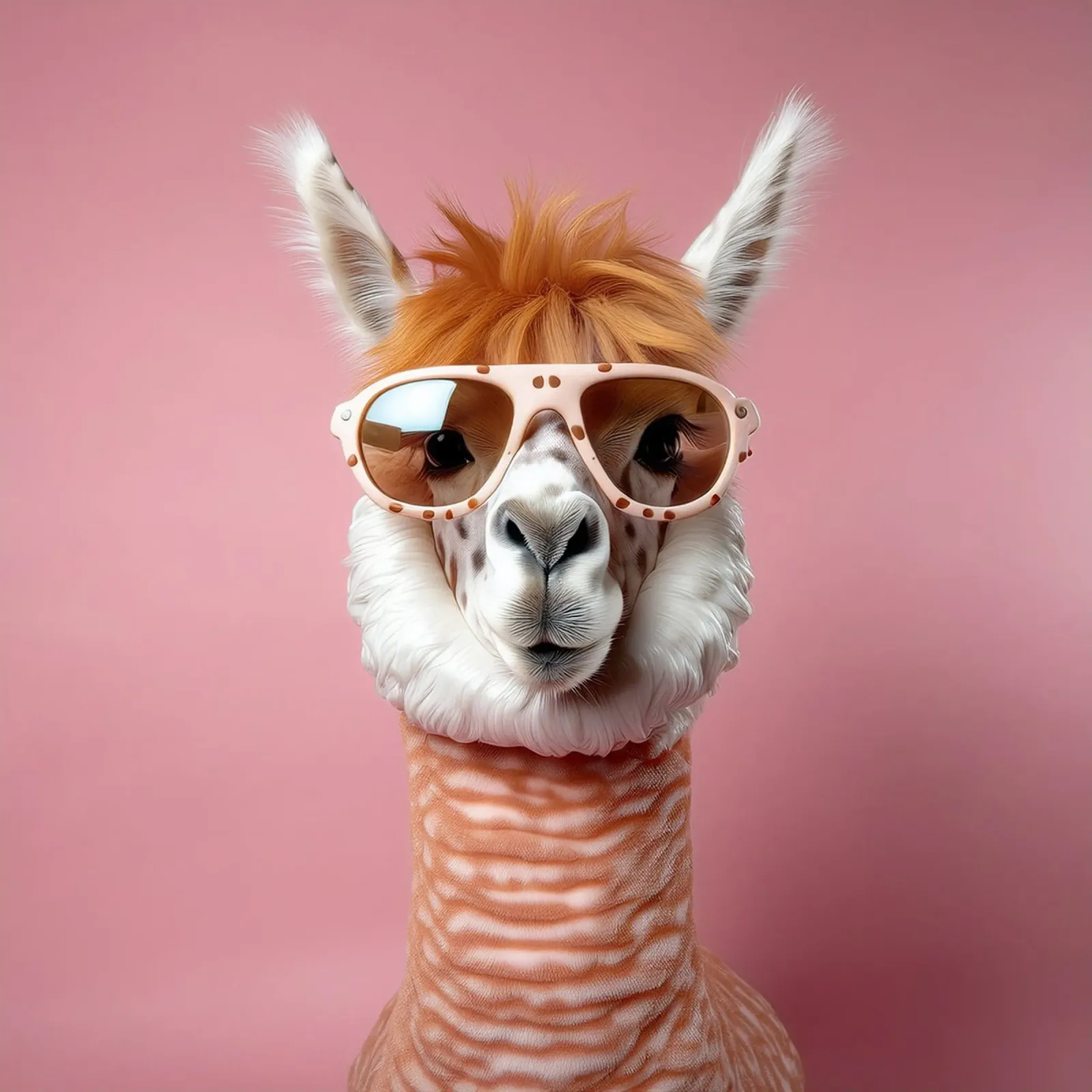 Alpaca cool con occhiali da sole rétro - Ritratto di animale divertente carta hahnemühle da FlexiDesignsByK