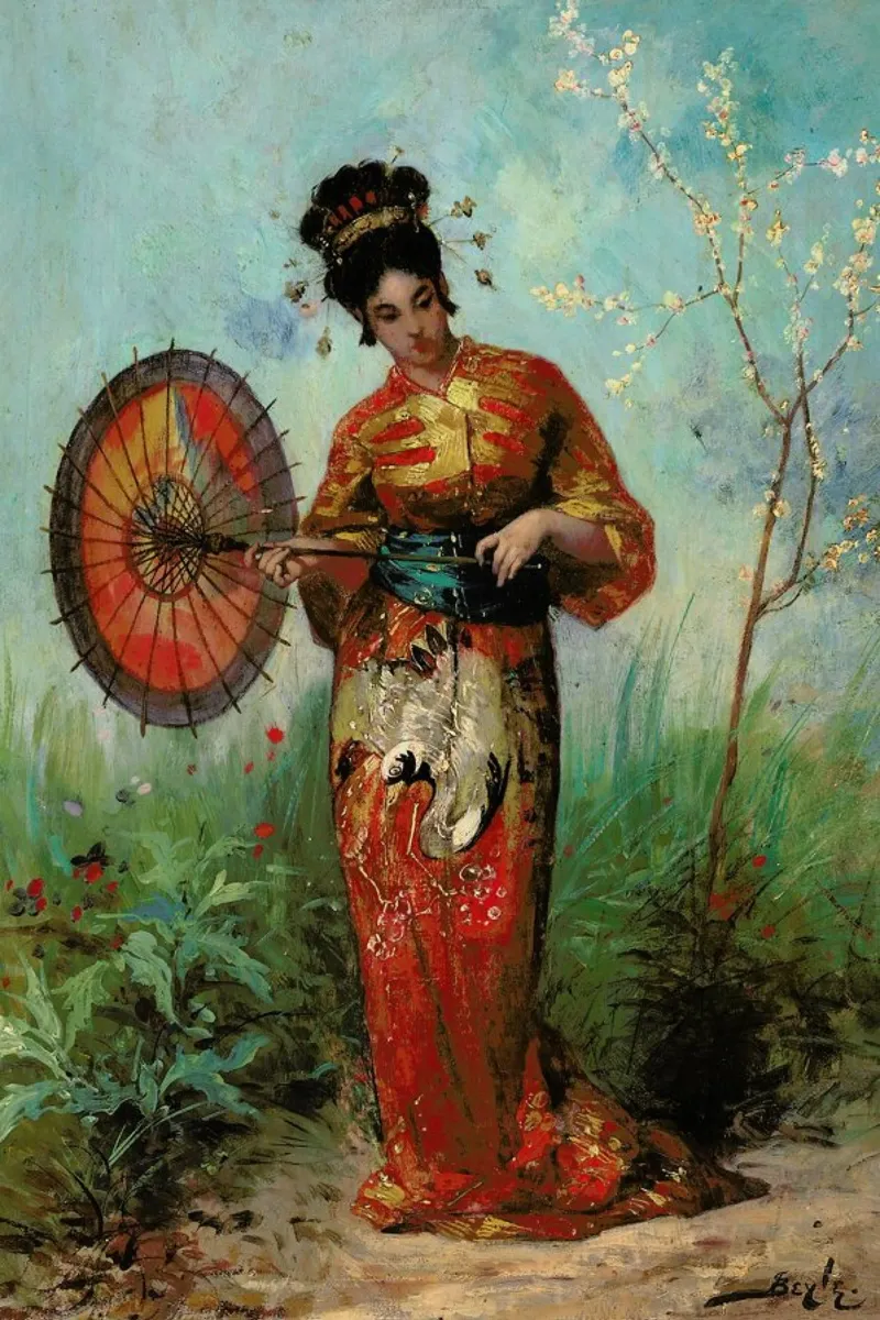 Beyle - A Japanese Woman with a Parasol pellicola backlit da ARTOTHEK