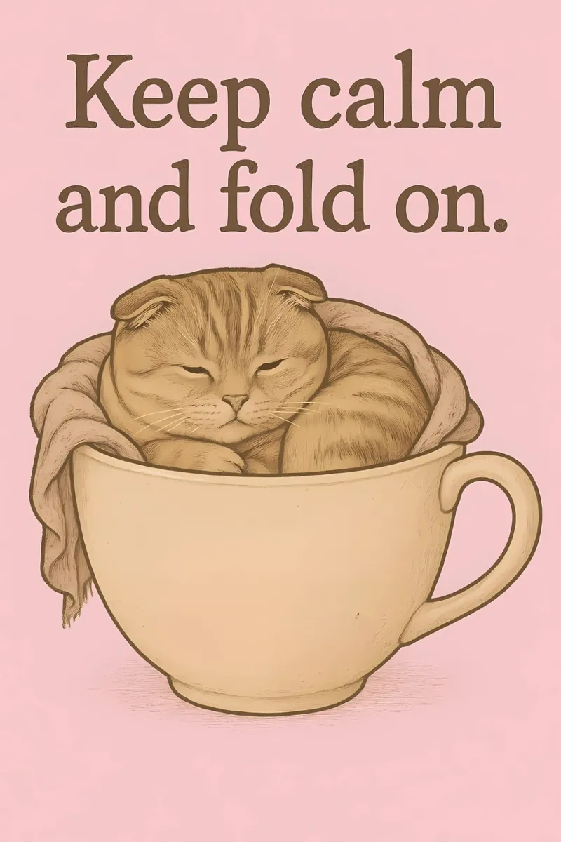 Funny Scottish Fold Cat Meme canvas with Floater frame by Funny Humor Art