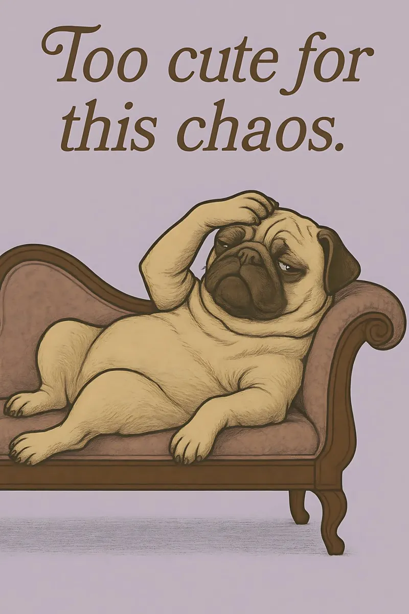 Funny Pug Meme alluminio dibond da Funny Humor Art