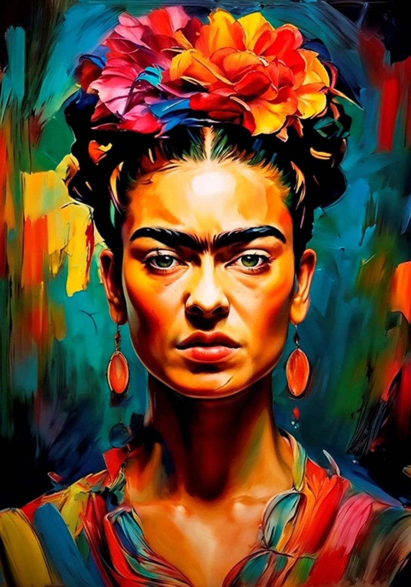 Frida-Gemälde Poster von Popo Photograph