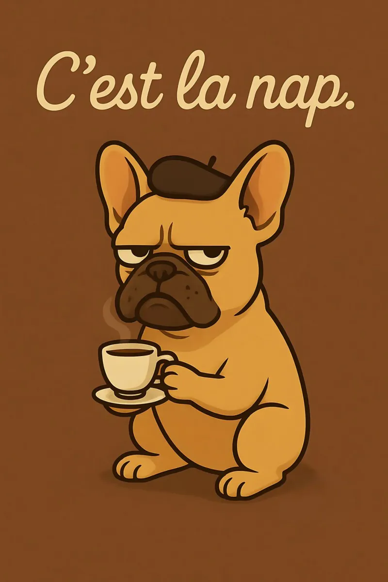 Meme divertente sul bulldog francese pellicola backlit da Funny Humor Art