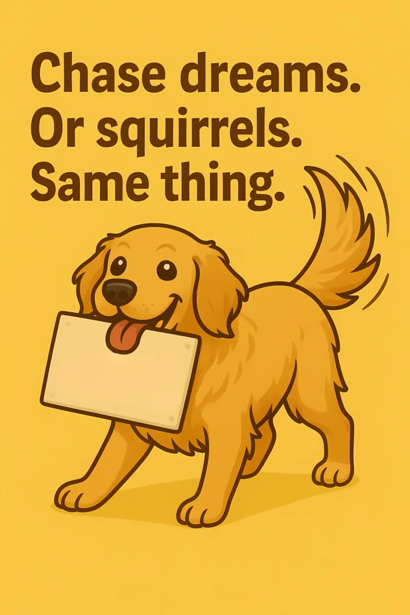Meme divertente sul Golden Retriever pellicola backlit da Funny Humor Art